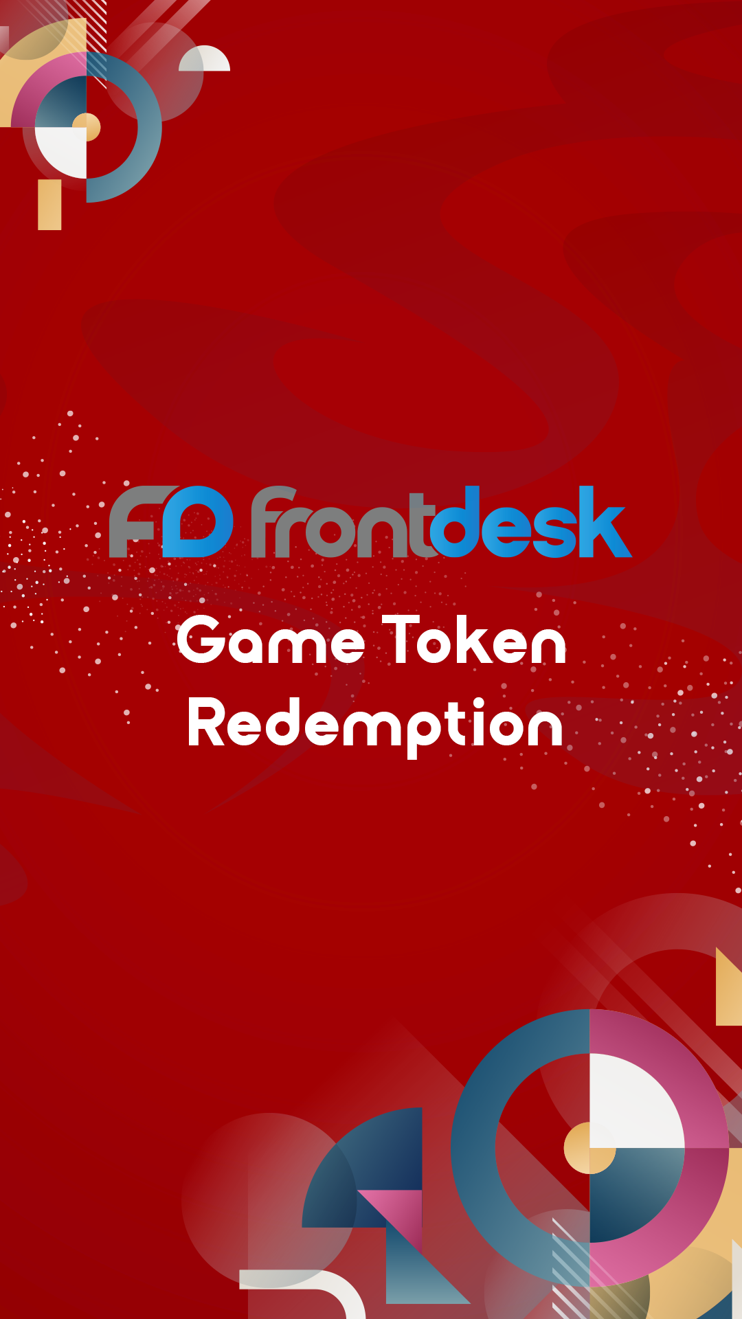 The image shows an Event Technology Kiosk designed specifically for game token redemption. The kiosk serves as a station where event attendees can redeem game tokens, likely earned or purchased, to access games or activities within the event. The kiosk is equipped with features and interfaces that facilitate the redemption process, allowing attendees to exchange their tokens for gaming opportunities or rewards.