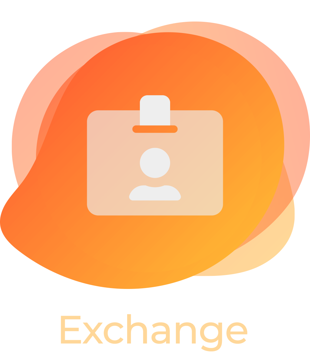 Frontdesk's namecard exchange feature allows attendees to easily exchange their contact information through the Frontdesk app.